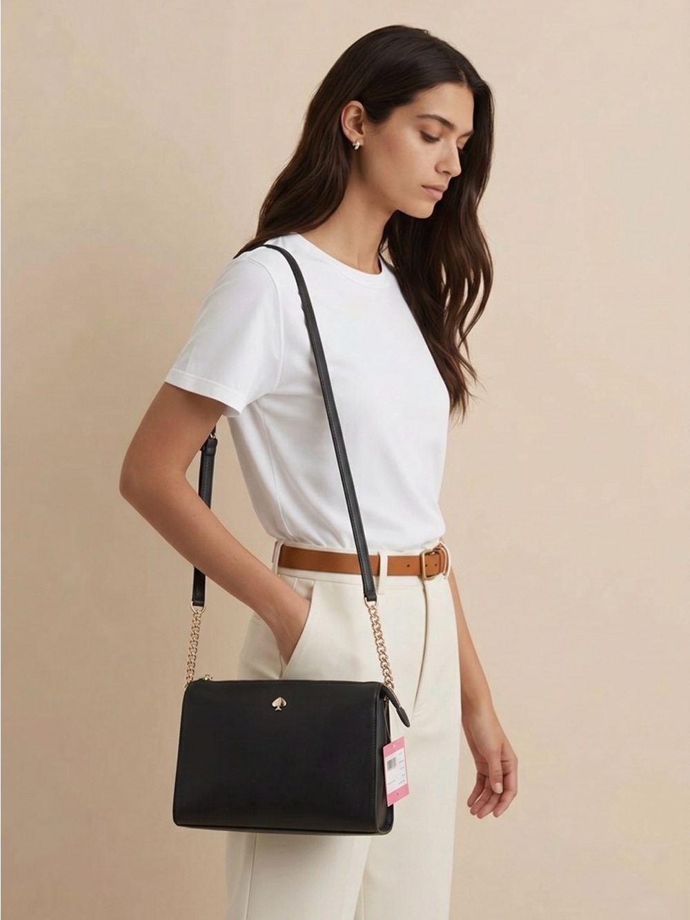 kate spade Forest Green Leather Crossbody Bag with Gold Hardware NWT